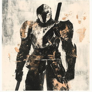 Sporeveil Ornamentalism style, Midjourney V6.1: concept art character design of retropunk steam knight