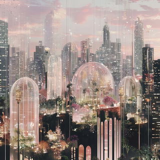 Cliffmythic style, Midjourney V6.1: megacity with futuristic bioarchitecture