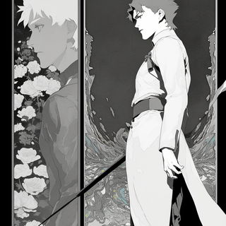 Cloudbrocade style, Midjourney V6.1: black-and-white manga comic strip