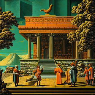 Chromaflood style, Midjourney V6.1: classical 18th-century oil painting