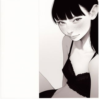 Orchardgris style, Midjourney V6.1: black-and-white manga comic strip