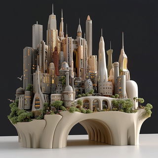 Neonolithics style, Midjourney V6.1: megacity with futuristic bioarchitecture