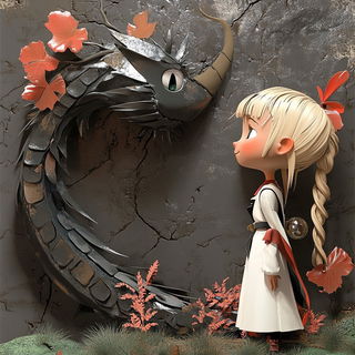 Neonolithics style, Midjourney V6.1: retro fairy-tale illustration