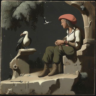 Neonolithics style, Midjourney V6.1: classical 18th-century oil painting
