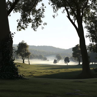 Neonolithics style, Midjourney V6.1: realistic landscape photograph of quiet dawn