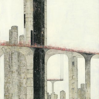 Inksublimation style, Midjourney V6.1: megacity with futuristic bioarchitecture
