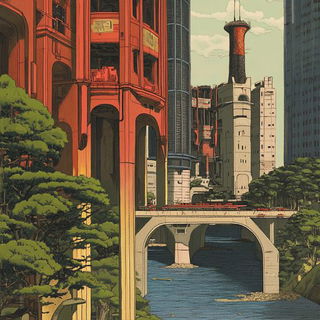Ruinwake Chromaturgy style, Midjourney V6.1: megacity with futuristic bioarchitecture