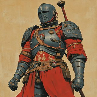 Ruinwake Chromaturgy style, Midjourney V6.1: concept art character design of retropunk steam knight