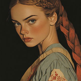 Ruinwake Chromaturgy style, Midjourney V6.1: photographic portrait of female protagonist