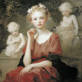 Chromegild style, Midjourney V6.1: classical 18th-century oil painting