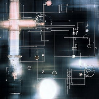 Chromegild style, Midjourney V6.1: technical infrastructure blueprint schematics