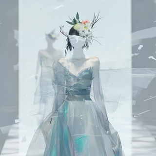 Celshadography style, Midjourney V6.1: haute-couture fashion outfit