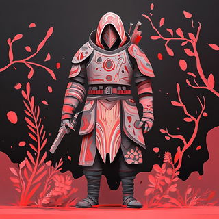 Vellum Apparatus style, Midjourney V6.1: concept art character design of retropunk steam knight