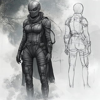 Conifer Switchback style, Midjourney V6.1: concept art character design of retropunk steam knight