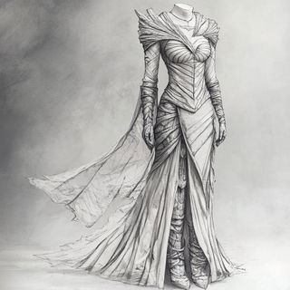Conifer Switchback style, Midjourney V6.1: haute-couture fashion outfit