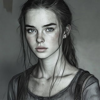 Conifer Switchback style, Midjourney V6.1: photographic portrait of female protagonist