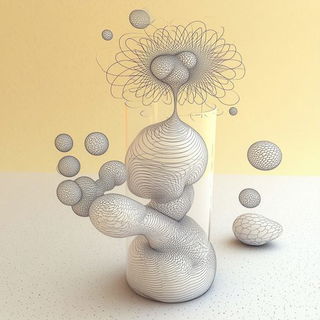 Flamemist style, Midjourney V6.1: abstract 3D render