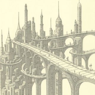 Flamemist style, Midjourney V6.1: megacity with futuristic bioarchitecture