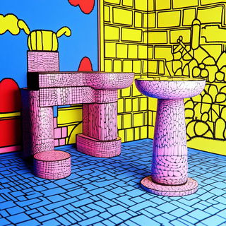 Backstage Sunfall style, Midjourney V6.1: abstract 3D render