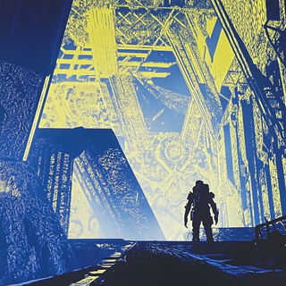 Kaleidocandy style, Midjourney V6.1: cinematic shot from sci-fi movie