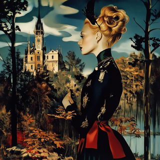 Slagpetal style, Midjourney V6.1: retro fairy-tale illustration