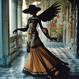 Slagpetal style, Midjourney V6.1: haute-couture fashion outfit