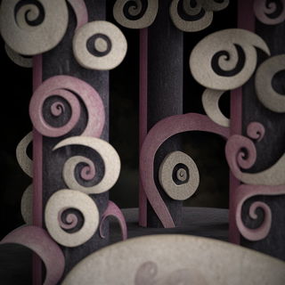 Fossil Circuitry style, Midjourney V6.1: abstract 3D render