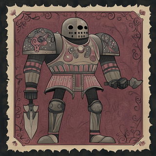Fossil Circuitry style, Midjourney V6.1: concept art character design of retropunk steam knight