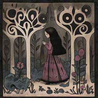 Fossil Circuitry style, Midjourney V6.1: retro fairy-tale illustration