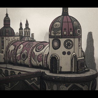 Fossil Circuitry style, Midjourney V6.1: cinematic shot from sci-fi movie