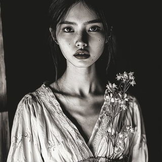 Boltsplice style, Midjourney V6.1: photographic portrait of female protagonist