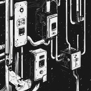 Boltsplice style, Midjourney V6.1: technical infrastructure blueprint schematics