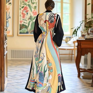 Vermilion Summerfield style, Midjourney V6.1: haute-couture fashion outfit