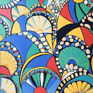 Vermilion Summerfield style, Midjourney V6.1: creative pattern composition