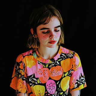 The Amber Archive style, Midjourney V6.1: photographic portrait of female protagonist