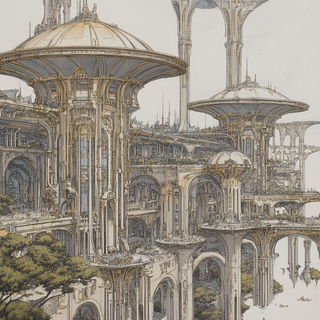 Colossocloud style, Midjourney V6.1: megacity with futuristic bioarchitecture