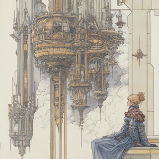 Colossocloud style, Midjourney V6.1: retro fairy-tale illustration