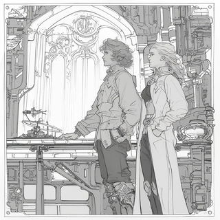 Colossocloud style, Midjourney V6.1: black-and-white manga comic strip