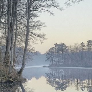 Colossocloud style, Midjourney V6.1: realistic landscape photograph of quiet dawn