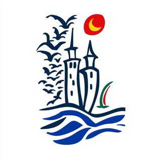 Jewelleaf Mosaic style, Midjourney V6.1: bold minimalist logo design for Istanbul city municipal services