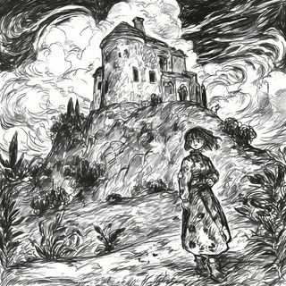 Jewelleaf Mosaic style, Midjourney V6.1: black-and-white manga comic strip