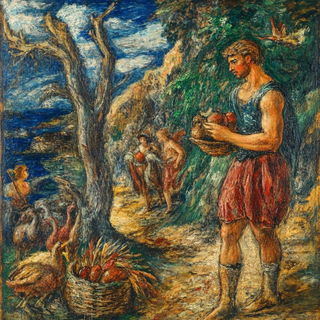 Jewelleaf Mosaic style, Midjourney V6.1: classical 18th-century oil painting
