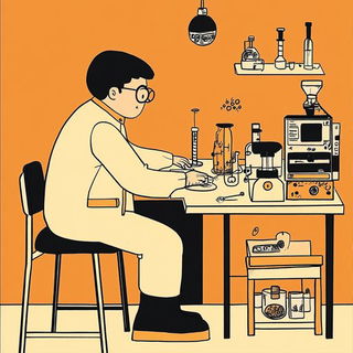 Chromabatik style, Midjourney V6.1: editorial illustration for popular scientific magazine cover