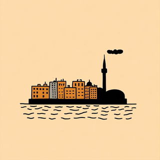 Chromabatik style, Midjourney V6.1: bold minimalist logo design for Istanbul city municipal services