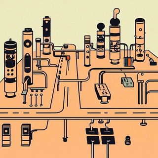 Chromabatik style, Midjourney V6.1: technical infrastructure blueprint schematics