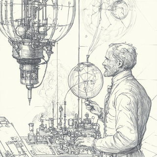 Mimograph Mythics style, Midjourney V6.1: editorial illustration for popular scientific magazine cover