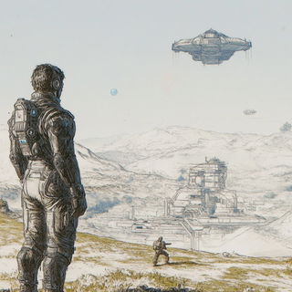 Mimograph Mythics style, Midjourney V6.1: cinematic shot from sci-fi movie