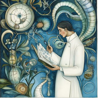 Cliffinkism style, Midjourney V6.1: editorial illustration for popular scientific magazine cover
