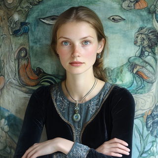 Cliffinkism style, Midjourney V6.1: photographic portrait of female protagonist