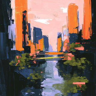 Contourium style, Midjourney V6.1: megacity with futuristic bioarchitecture